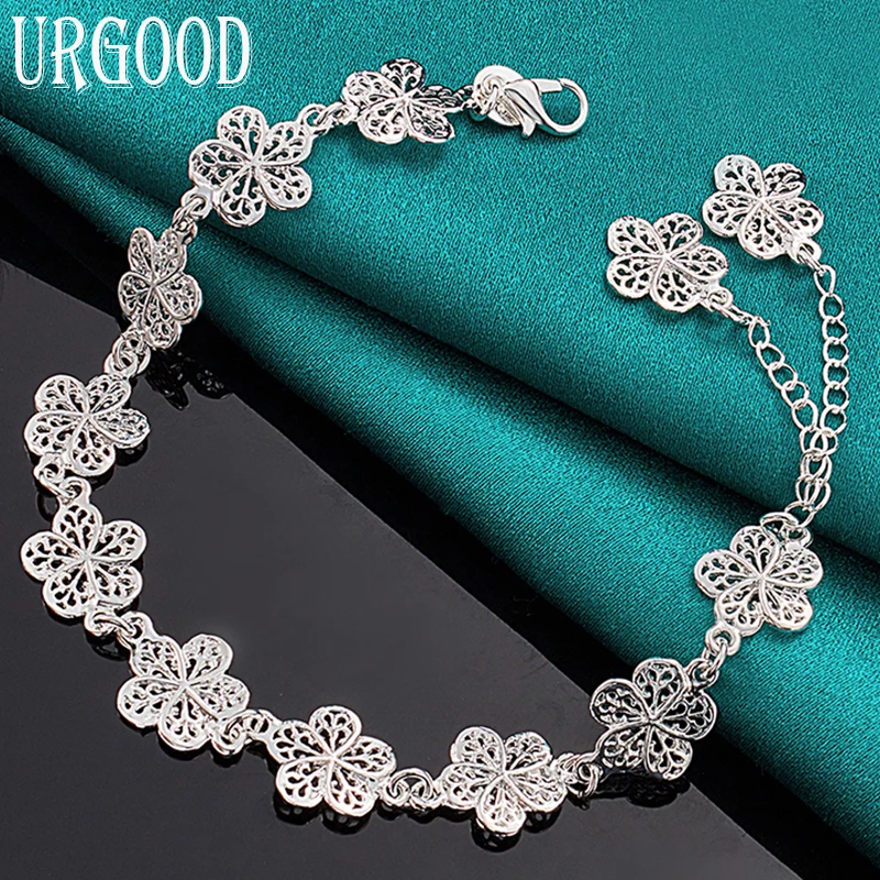 925 Sterling Silver Full Flower Chain Bracelet For Women Men Party Engagement Wedding Fashion Jewelry
925 Sterling Silver Full Flower Chain Bracelet For Women Men Party Engagement Wedding Fashion Jewelry