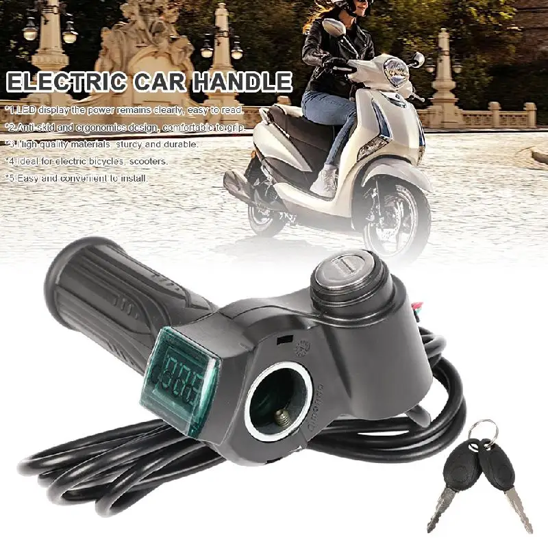 24 36 48 60 72V LED Digital Meter Electric Bike Scooter Throttle Grip Handlebar with Power Switch LED display Bicycle Accessorie
24 36 48 60 72V LED Digital Meter Electric Bike Scooter Throttle Grip Handlebar with Power Switch LED display Bicycle Accessorie