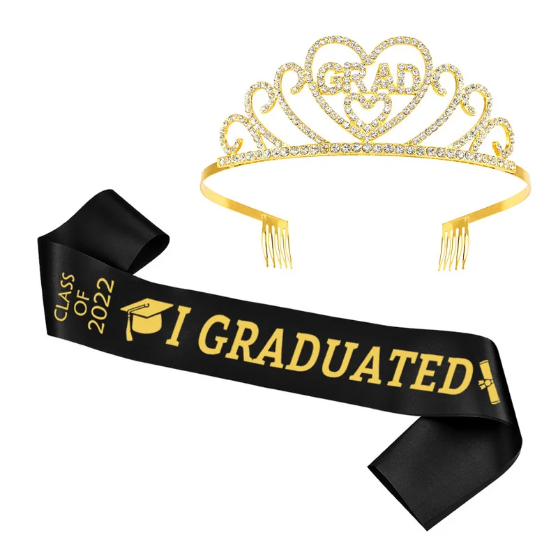 1set Graduated Satin Sash with Rhinestone Crown Graduation Party Decoration Photo Booth Props Class of 2022 Gradute Supplies
1set Graduated Satin Sash with Rhinestone Crown Graduation Party Decoration Photo Booth Props Class of 2022 Gradute Supplies