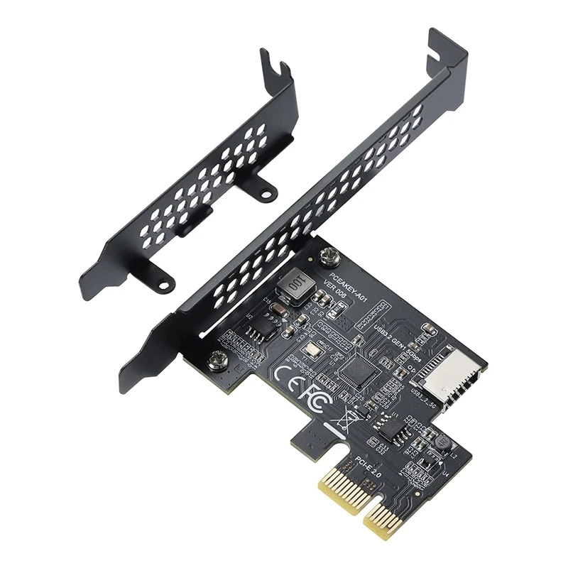 

PCI-E 1X To USB 3.2 GEN1 5Gbps Type-E A-Key Expansion Card,Front Panel Type-C Interface For Desktop PC(ASM1042A)