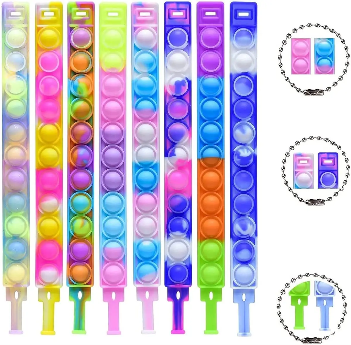 Kids 10 Pcack Pop Fidget Bracelet Sets Stress Relief Wristband Fidget Toys,Durable and Adjustable Push Pop Bubble Sensory Gifts
Kids 10 Pcack Pop Fidget Bracelet Sets Stress Relief Wristband Fidget Toys,Durable and Adjustable Push Pop Bubble Sensory Gifts