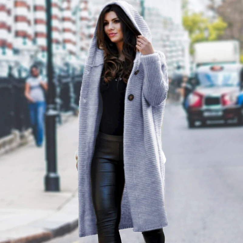 Long Cardigan Women Autumn Winter Solid Oversized Hooded Cardigans Female Keep Warm Sweater Loose Wool Knitted Coat
Long Cardigan Women Autumn Winter Solid Oversized Hooded Cardigans Female Keep Warm Sweater Loose Wool Knitted Coat