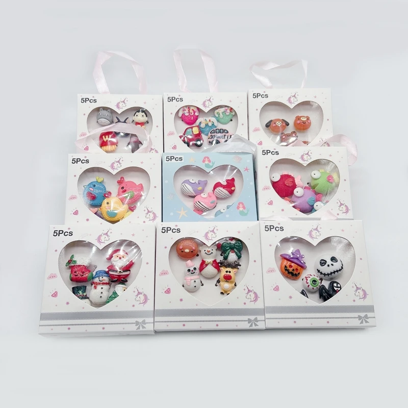 5Pcs/Set Kids Cute Cartoon Rings With Paper Box Halloween Christmas Style Mix Finger Jewelry Accessories Girls Child Gifts
5Pcs/Set Kids Cute Cartoon Rings With Paper Box Halloween Christmas Style Mix Finger Jewelry Accessories Girls Child Gifts