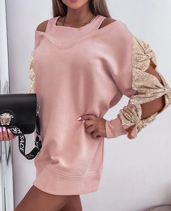 Women's 2023 New Hot Selling Casual Fashion Bow Design Contrast Sequin Sweatshirt Dress
Women's 2023 New Hot Selling Casual Fashion Bow Design Contrast Sequin Sweatshirt Dress