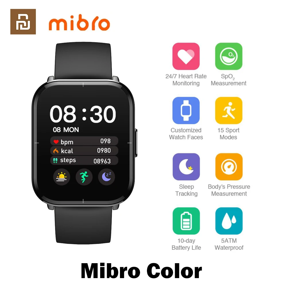 2022 Youpin Mibro Color Smart Watch Men Women Watch Waterproof Sport Watch Heart Rate Monitor Blood Oxygen for Android IOS Gifts
2022 Youpin Mibro Color Smart Watch Men Women Watch Waterproof Sport Watch Heart Rate Monitor Blood Oxygen for Android IOS Gifts