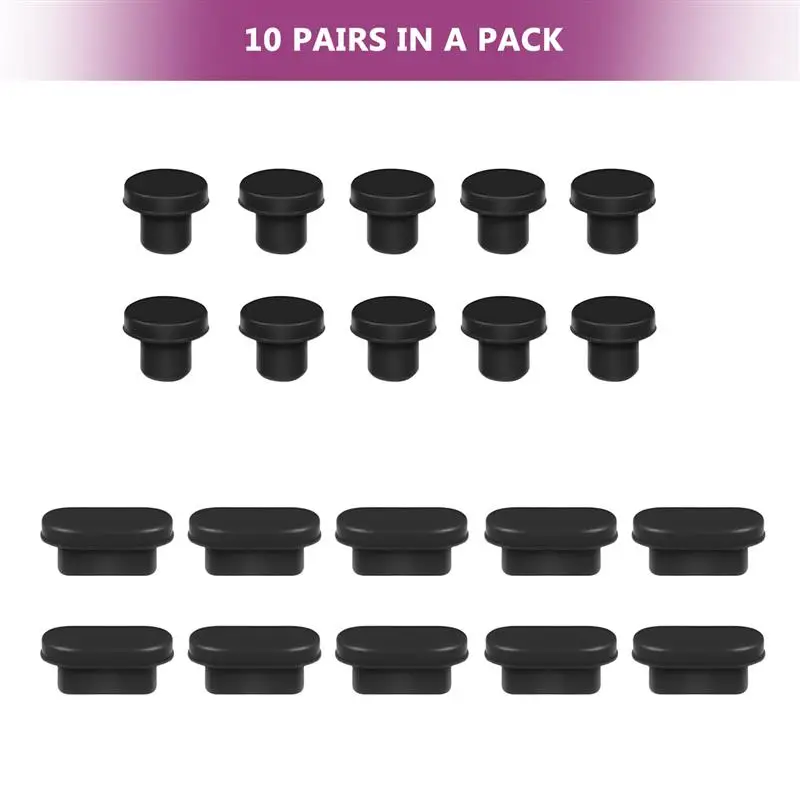 10Pairs 3.5mm Earphone Jack Anti Dust Plugs And Type-C Port Plugs Compatible for Android Phones Laptop PC Black
10Pairs 3.5mm Earphone Jack Anti Dust Plugs And Type-C Port Plugs Compatible for Android Phones Laptop PC Black