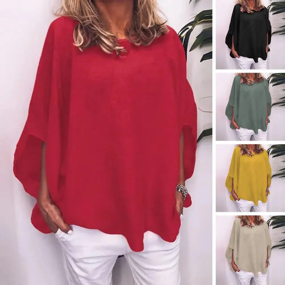 Women Blouse Comfortable Stylish Women's Spring Pullover Tops with Bat Sleeves Round Neck in Solid Colors for Autumn Women
Women Blouse Comfortable Stylish Women's Spring Pullover Tops with Bat Sleeves Round Neck in Solid Colors for Autumn Women