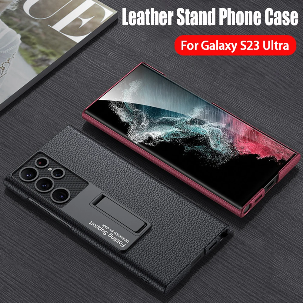 Kickstand Capa for Samsung Galaxy S23 Ultra 5G Case Luxury Leather Holder Cover for Samsung S23 Plus S22 Ultra Protection Cases
Kickstand Capa for Samsung Galaxy S23 Ultra 5G Case Luxury Leather Holder Cover for Samsung S23 Plus S22 Ultra Protection Cases