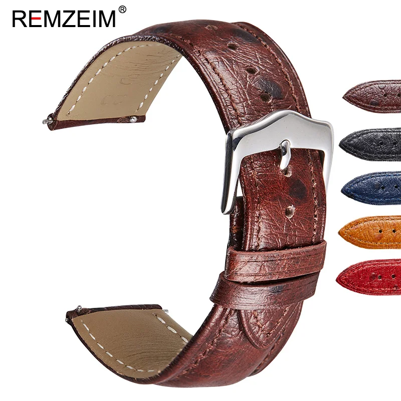 Vintage Ostrich Pattern Soft Wrist Belt Bracelet Comfortable Quick Release Genuine Leather Watch Strap 18/20/22mm Watch Band
Vintage Ostrich Pattern Soft Wrist Belt Bracelet Comfortable Quick Release Genuine Leather Watch Strap 18/20/22mm Watch Band