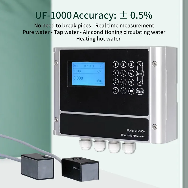 Ultrasonic flow meter wall mounted external clamp with non-destructive pipeline sensor, liquid pure water cooling heat meter
Ultrasonic flow meter wall mounted external clamp with non-destructive pipeline sensor, liquid pure water cooling heat meter