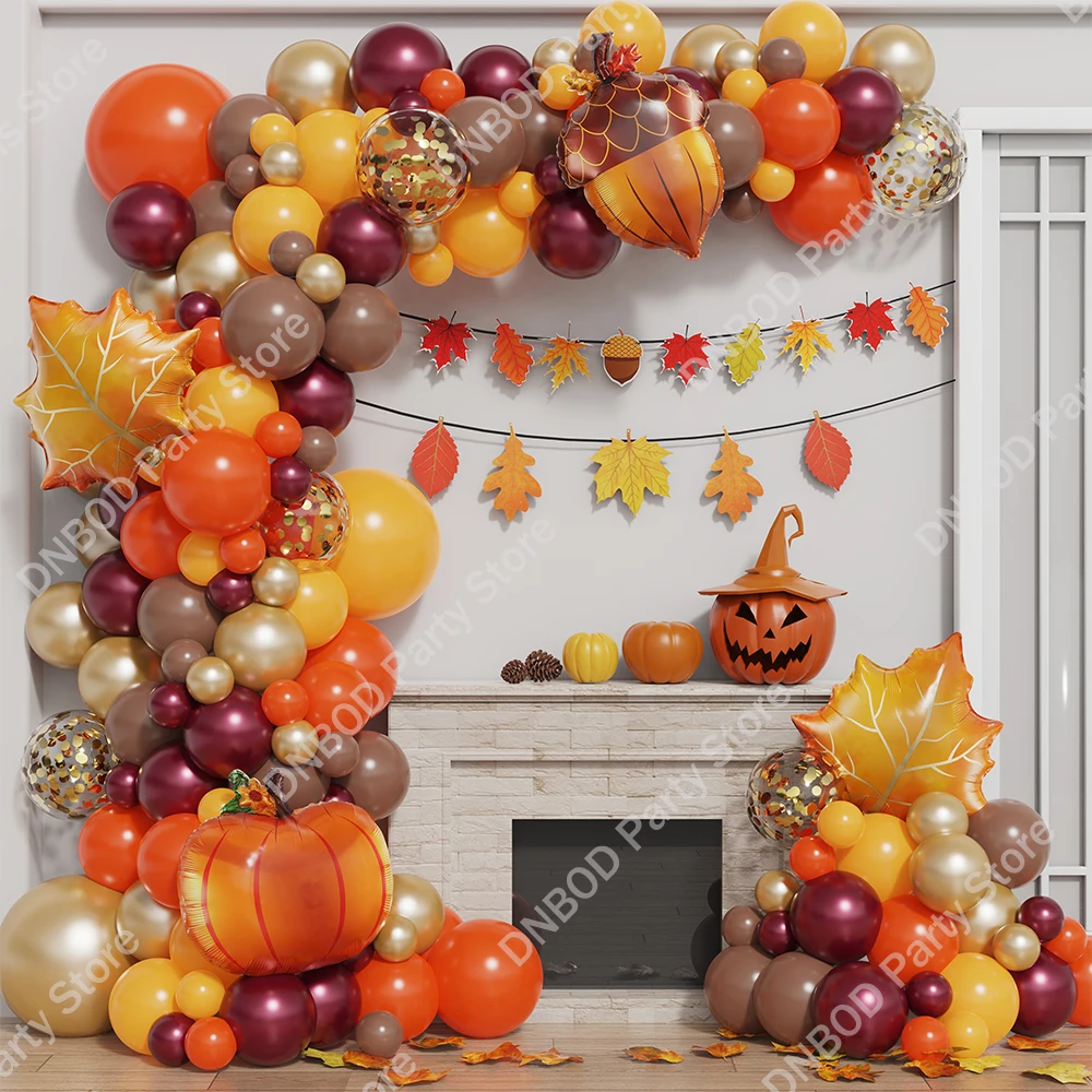 144/111pcs Khaki Orange Balloon Garland Arch Kit Coffee Brown Balloons for Thanksgiving Autumn Fall Harvest Wedding Party Decor
144/111pcs Khaki Orange Balloon Garland Arch Kit Coffee Brown Balloons for Thanksgiving Autumn Fall Harvest Wedding Party Decor