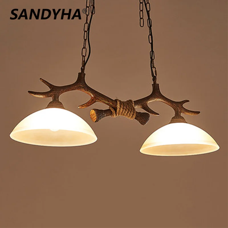 SANDYHA Pendant Lights Chandelier Lustres Suspension Antique Antler Double Head Dining Room Luminaire Hanging Lamp Pendelleuchte
SANDYHA Pendant Lights Chandelier Lustres Suspension Antique Antler Double Head Dining Room Luminaire Hanging Lamp Pendelleuchte
