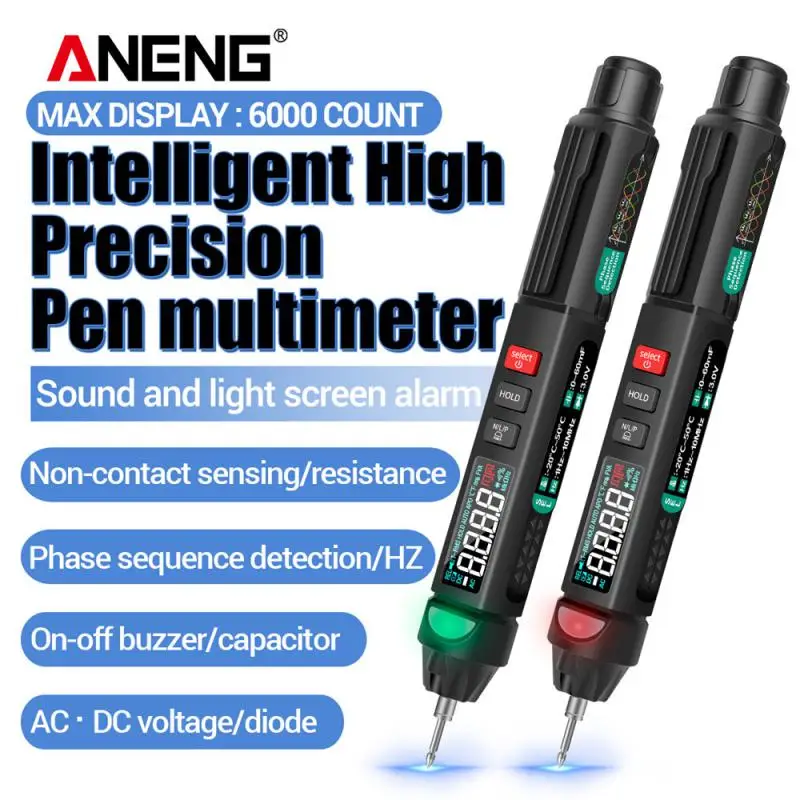 ANENG A3008 6000 Counts Noncontact Voltage Mini Pen Multimeter Digital Multimeter Auto Intelligent Sensor Pen Tester Instrument
ANENG A3008 6000 Counts Noncontact Voltage Mini Pen Multimeter Digital Multimeter Auto Intelligent Sensor Pen Tester Instrument