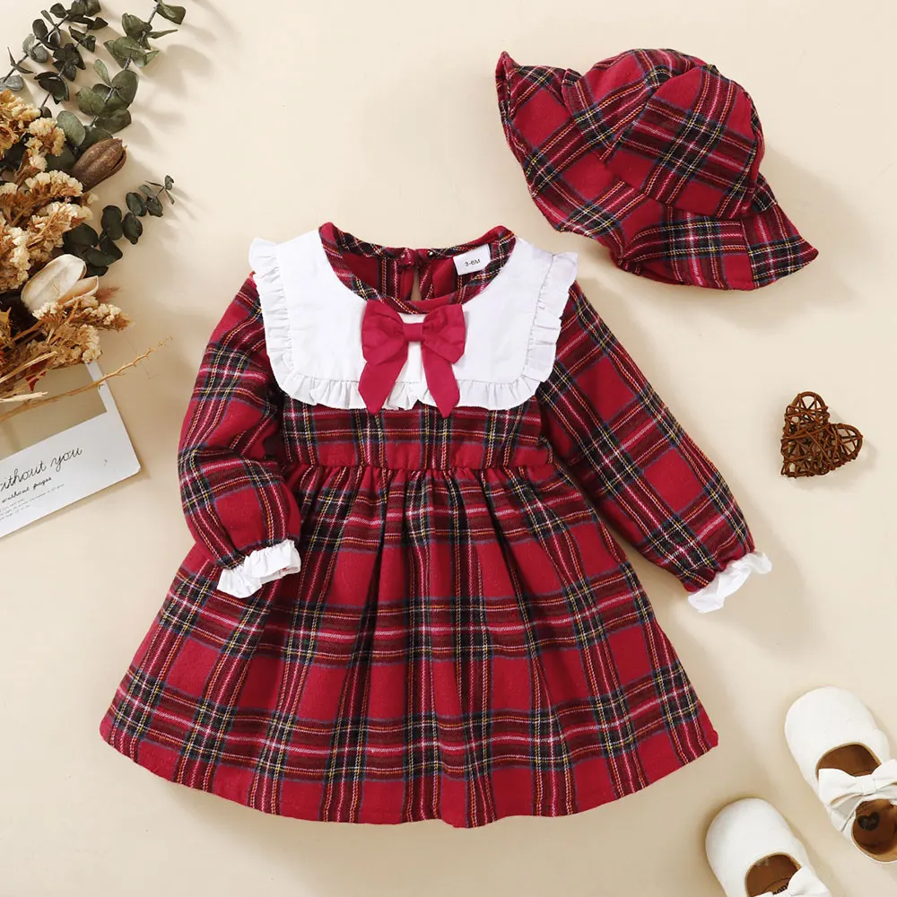 Christmas Dress + Hat Toddler Baby Clothes Set England Style Long Sleeved nfant Newborn 2Pieces Outift A-line Birthday Clothing
Christmas Dress + Hat Toddler Baby Clothes Set England Style Long Sleeved nfant Newborn 2Pieces Outift A-line Birthday Clothing