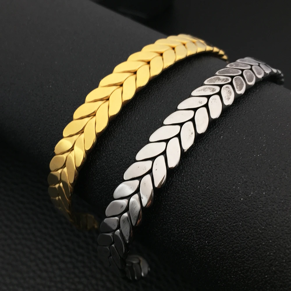Stainless Steel Ear Of Wheat Opening Cuff Bangle Trendy Metallic Texture C-shaped Titanium Steel Bracelet YP8953
Stainless Steel Ear Of Wheat Opening Cuff Bangle Trendy Metallic Texture C-shaped Titanium Steel Bracelet YP8953