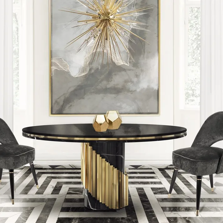 Modern Round Brass Stainless Steel Base Marble Top Dining Table home dining room sets made in china marble top dining table
Modern Round Brass Stainless Steel Base Marble Top Dining Table home dining room sets made in china marble top dining table