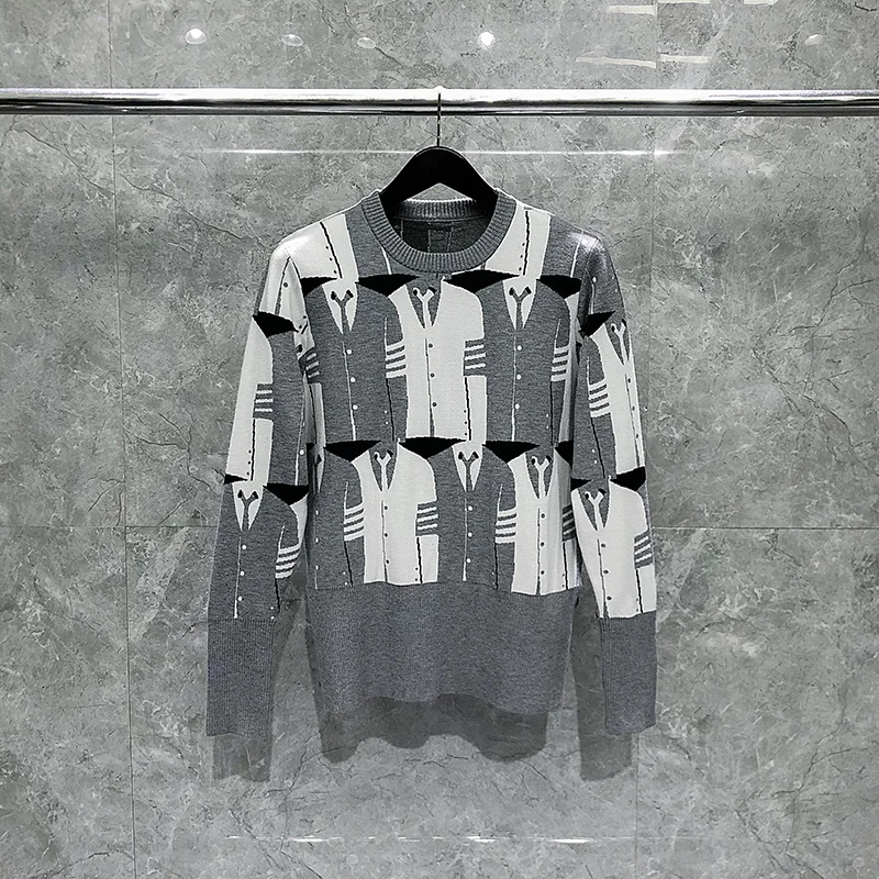 THOM Brand Sweaters TB Men Slim Fit O-Neck Pullovers Clothing Striped Wool Cotton Suit Pattern Design Spring Autumn Casual Coats
THOM Brand Sweaters TB Men Slim Fit O-Neck Pullovers Clothing Striped Wool Cotton Suit Pattern Design Spring Autumn Casual Coats