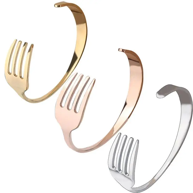 Stainless Steel Material Creative Design Personality Cutlery Fork Shape Bracelet Adjustable Size Men's and Women's Jewelry
Stainless Steel Material Creative Design Personality Cutlery Fork Shape Bracelet Adjustable Size Men's and Women's Jewelry