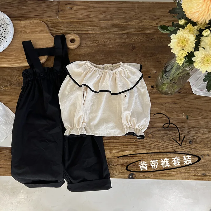 Infant Baby Girls Outfit Set 2023 New Korean Girl Lotus Collar Doll Shirt Cotton Strap Pants Set Toddler Girl Clothes
Infant Baby Girls Outfit Set 2023 New Korean Girl Lotus Collar Doll Shirt Cotton Strap Pants Set Toddler Girl Clothes
