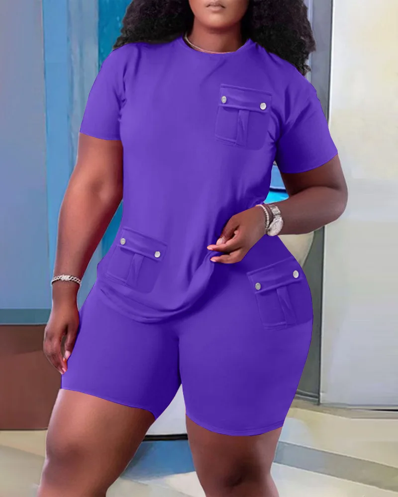 Fashion Solid 2 Piece Set Women Casual Sport 2 Piece Outfit O Neck Short Sleeve T Shirt Top Elastic Shorts Suit Women Tracksuit
Fashion Solid 2 Piece Set Women Casual Sport 2 Piece Outfit O Neck Short Sleeve T Shirt Top Elastic Shorts Suit Women Tracksuit