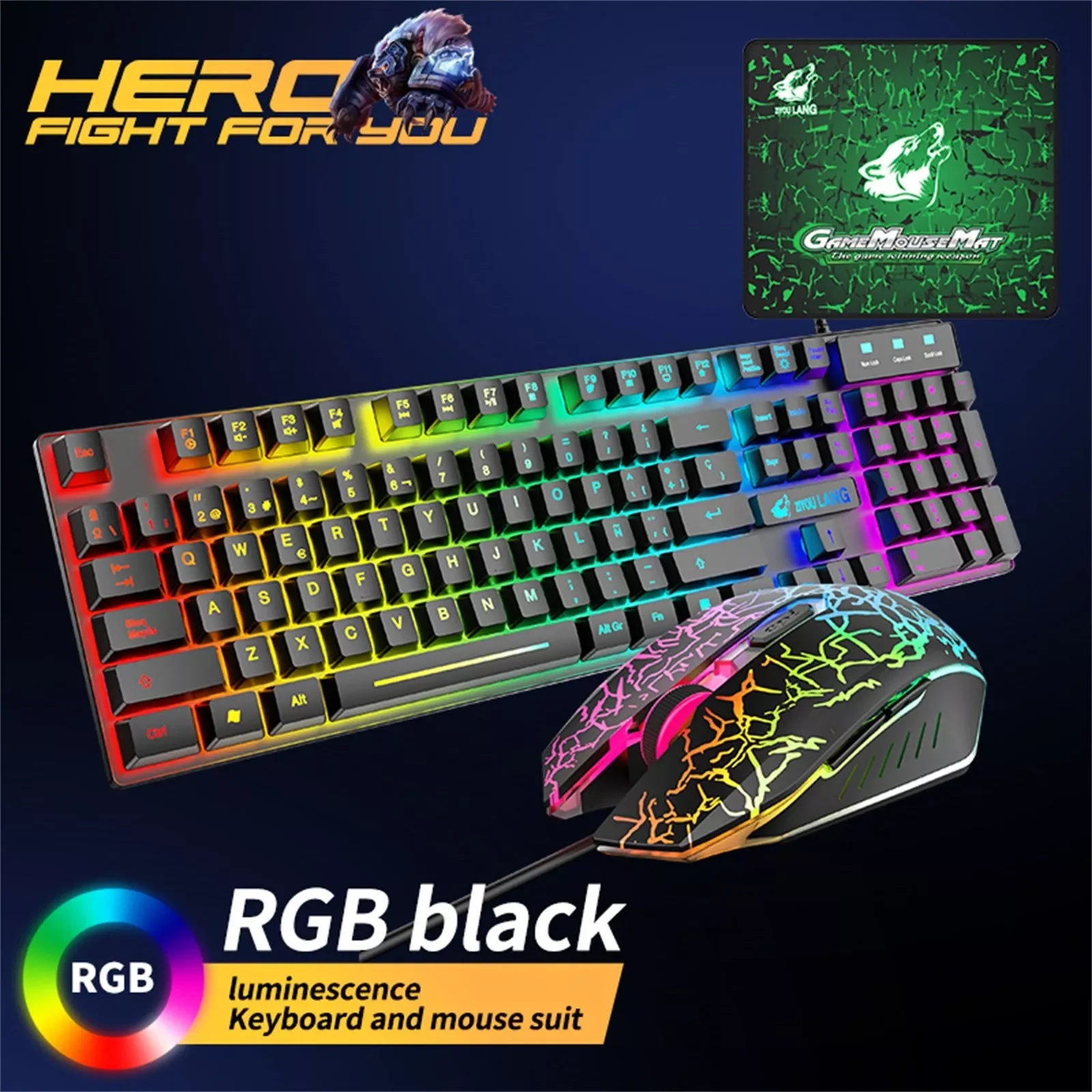 Игровая клавиатура RGB с испанской раскладкой, компьютерная мышь, игровые наборы, подсветка для ПК с 104 клавишами, игровая мышь для ПК, ноутбук...
Игровая клавиатура RGB с испанской раскладкой, компьютерная мышь, игровые наборы, подсветка для ПК с 104 клавишами, игровая мышь для ПК, ноутбук...