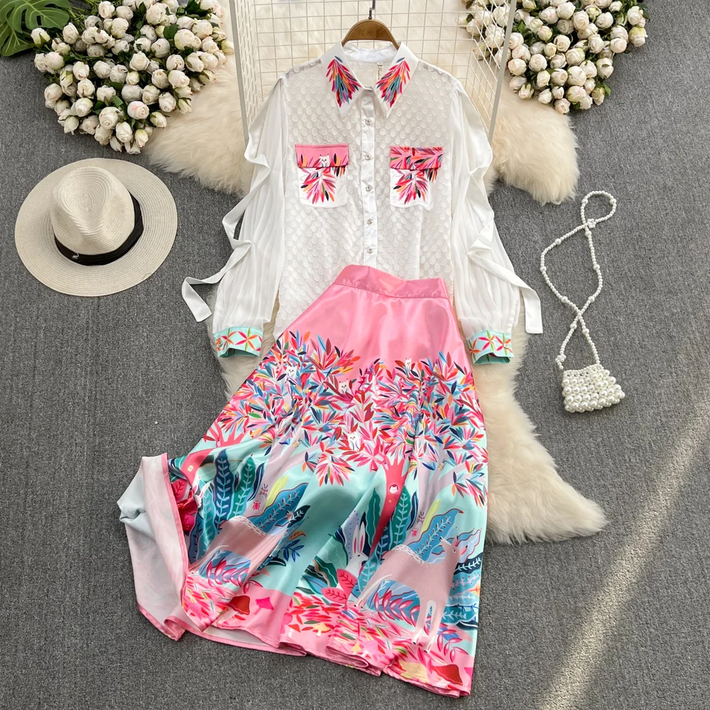 Amolapha New Arrived Button Single Breasted Long Sleeve Ruffles Chiffon Tops+High Waist Print A-Line Skirts Women Clothing Suits
Amolapha New Arrived Button Single Breasted Long Sleeve Ruffles Chiffon Tops+High Waist Print A-Line Skirts Women Clothing Suits