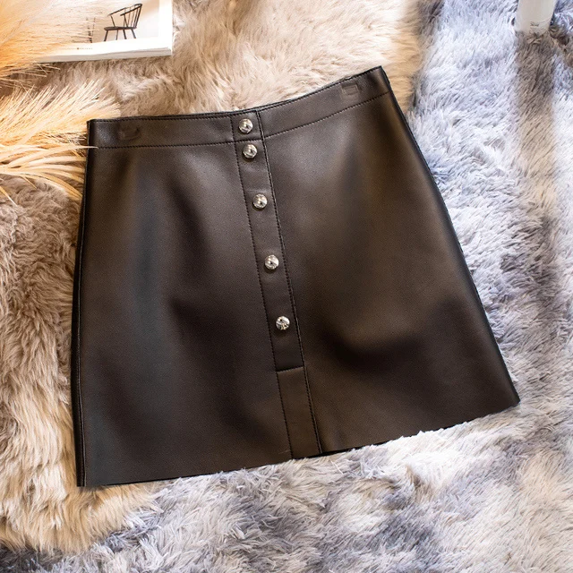 Luxury brand Black Genuine Leather Woman Real Sheepkin Women Cloth s Mini Skirt Summer Korean Style Falda TN2388
Luxury brand Black Genuine Leather Woman Real Sheepkin Women Cloth s Mini Skirt Summer Korean Style Falda TN2388