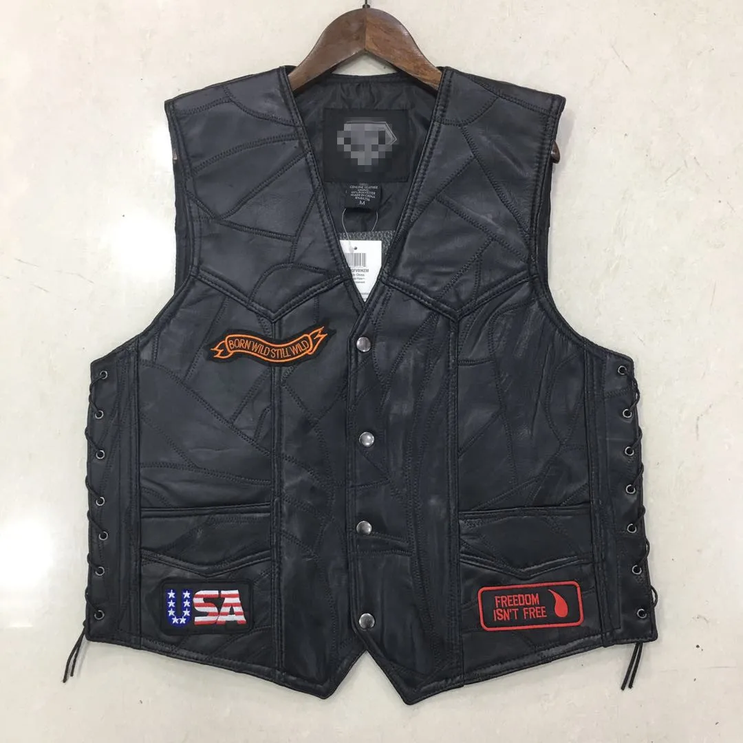 2022 new men's European and American Harley vest Leather Vest riding vest 42 embroidered badge Leather Vest men
2022 new men's European and American Harley vest Leather Vest riding vest 42 embroidered badge Leather Vest men