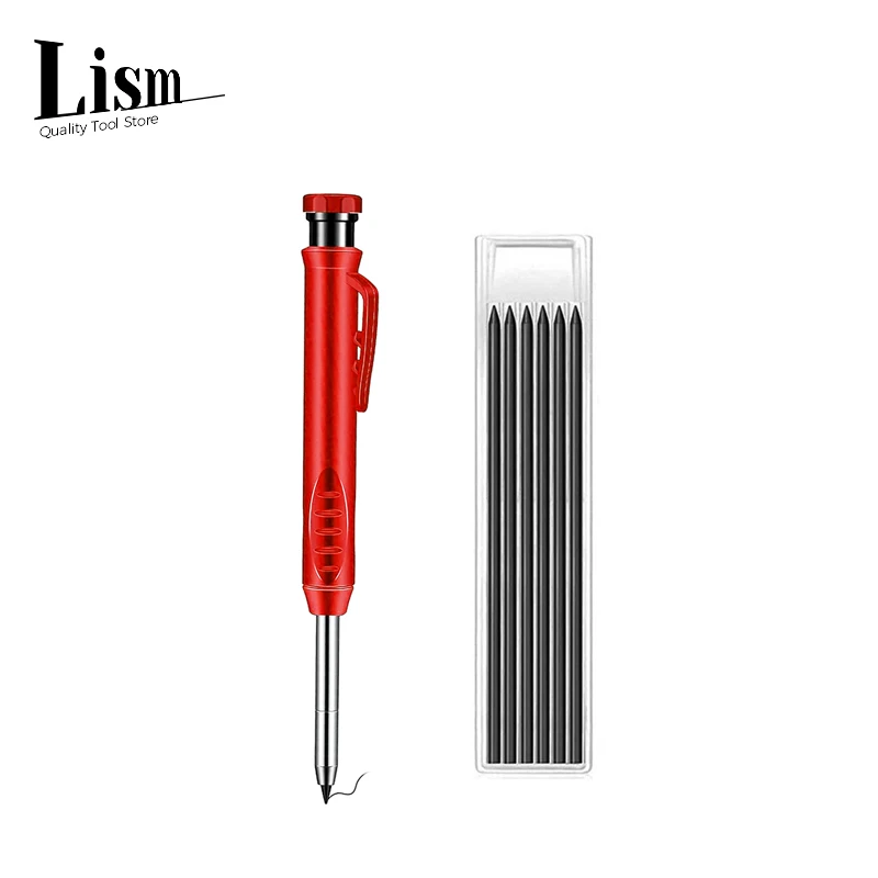 Solid Carpenter Pencil Set with 6 Refill, Built-in Sharpener, Deep Hole Woodworking Pencil, Mechanical Marking Tool
Solid Carpenter Pencil Set with 6 Refill, Built-in Sharpener, Deep Hole Woodworking Pencil, Mechanical Marking Tool