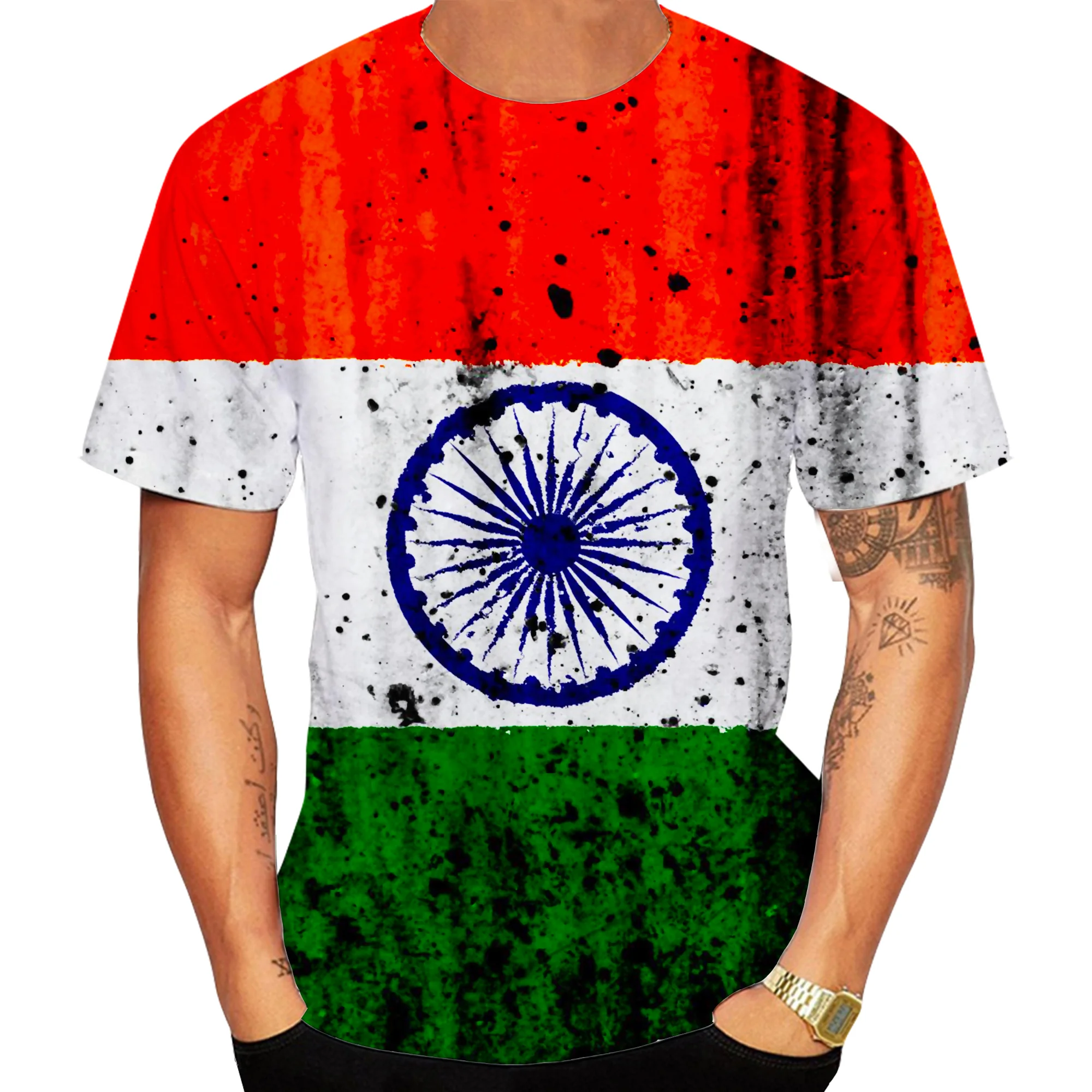2023 Hip Hop Fashion India Flag Men's Casual T Shirts 3D Printing Harajuku Short Sleeve Funny O Neck Top
2023 Hip Hop Fashion India Flag Men's Casual T Shirts 3D Printing Harajuku Short Sleeve Funny O Neck Top