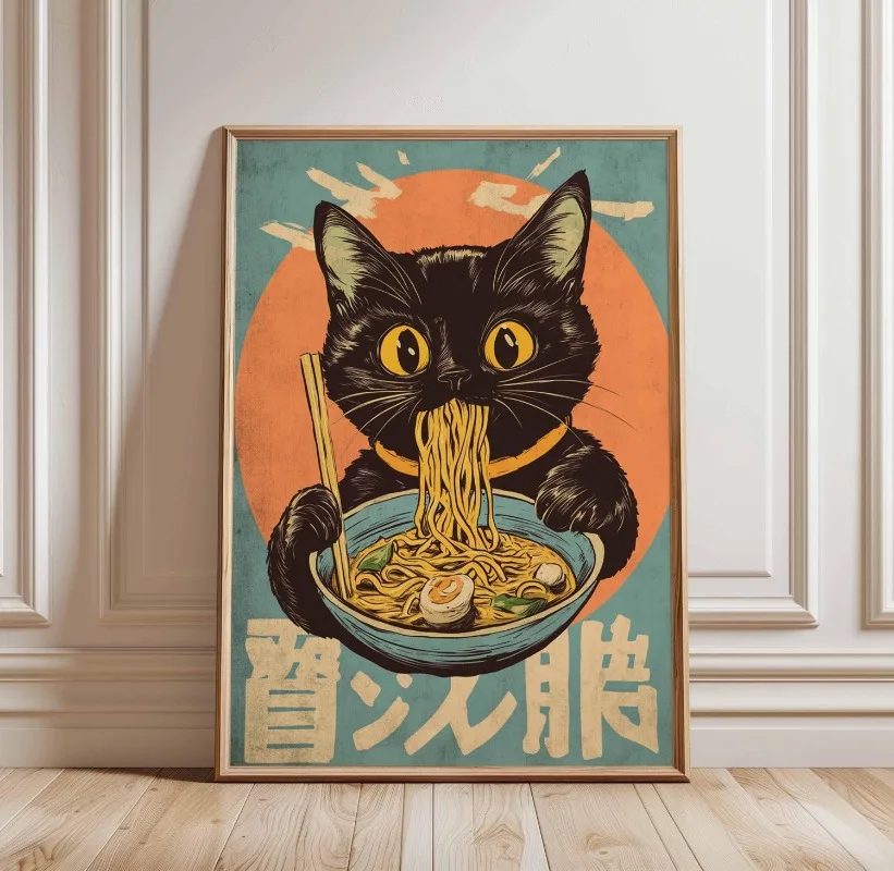 Печать на холсте "Черный кот рамэн"
Печать на холсте "Черный кот рамэн"