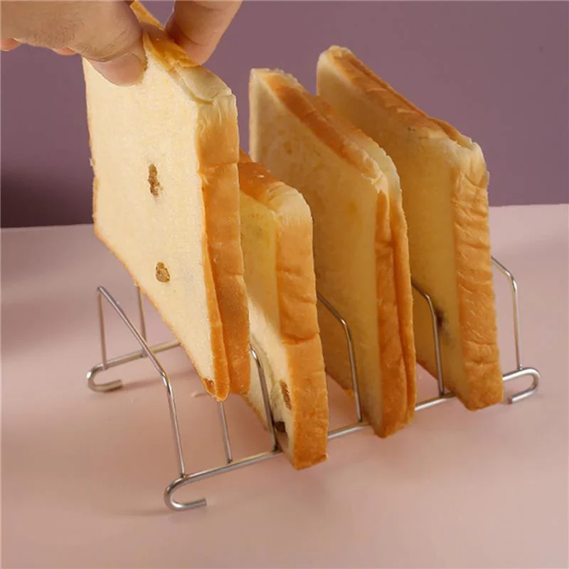 

Stainless Steel Toast Rack Non Stick Toast Holder Rack 8 Slice Bread Slice Holder Household Breakfast Utensil Kitchen Supplies