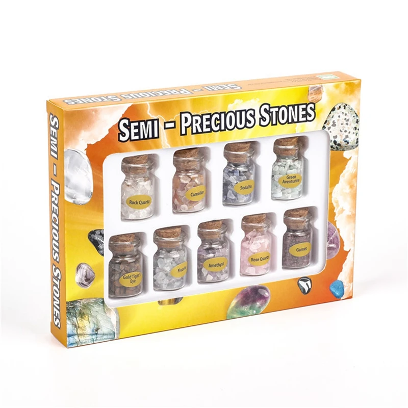 9 Bottles Wishing Bottle Natural Quartz Crystal Gravel Amethyst Stone Beads Gemstone Chip Mineral Souvenir
9 Bottles Wishing Bottle Natural Quartz Crystal Gravel Amethyst Stone Beads Gemstone Chip Mineral Souvenir