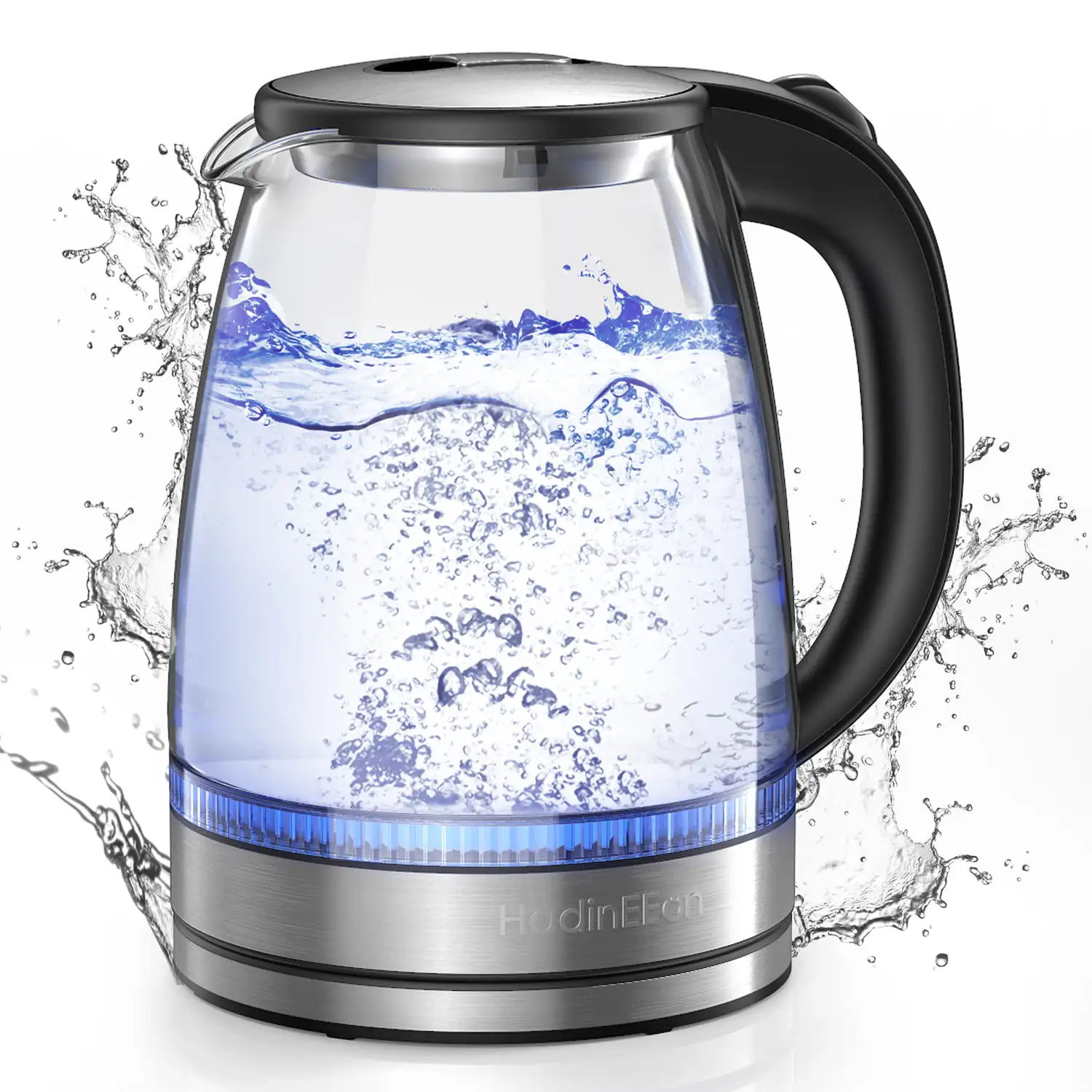 Electric Kettle, 1.7L Glass Boiler Electric Tea Kettle with Blue LED Indicator Light, Cordless Teapot Tea Heater, 304 Stainless
Electric Kettle, 1.7L Glass Boiler Electric Tea Kettle with Blue LED Indicator Light, Cordless Teapot Tea Heater, 304 Stainless
