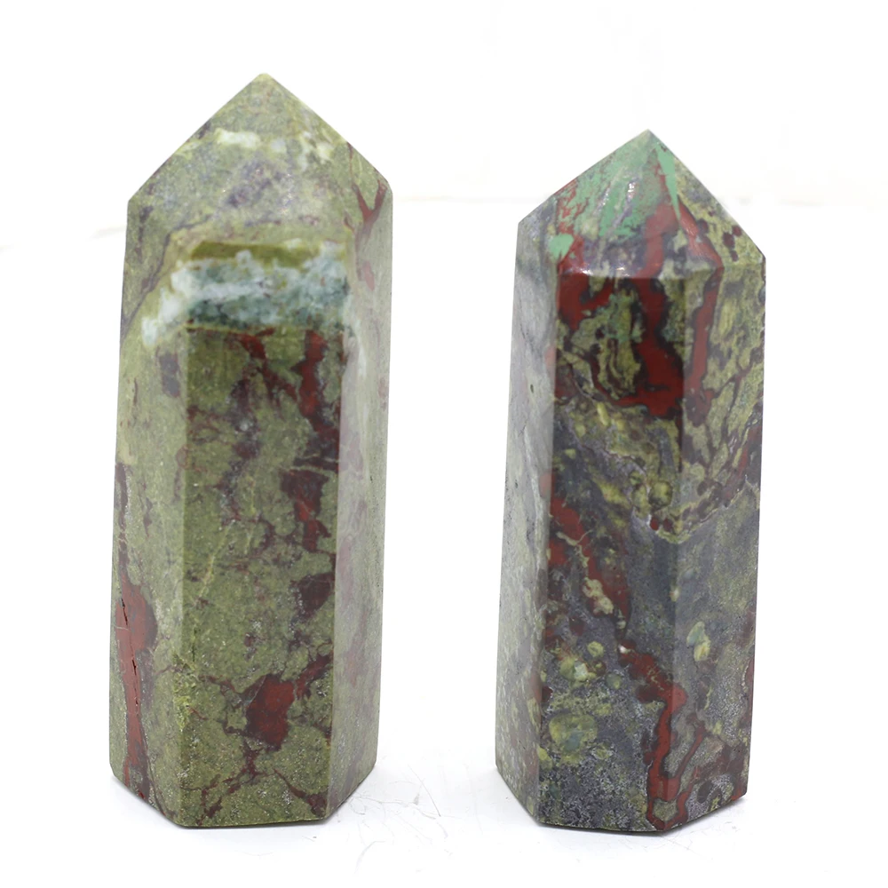 Home Decoration Natural Dragon Bloodstone Mineral Specimen Polishing Healing Stones Carved Crafts Hexagonal Column Ornaments
Home Decoration Natural Dragon Bloodstone Mineral Specimen Polishing Healing Stones Carved Crafts Hexagonal Column Ornaments
