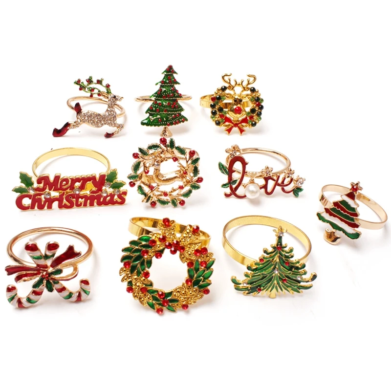 Christmas Napkin Rings - Set Of 10 Napkin Holder Rings For Holiday Christmas Table Decoration Elk Napkin Buckle
Christmas Napkin Rings - Set Of 10 Napkin Holder Rings For Holiday Christmas Table Decoration Elk Napkin Buckle