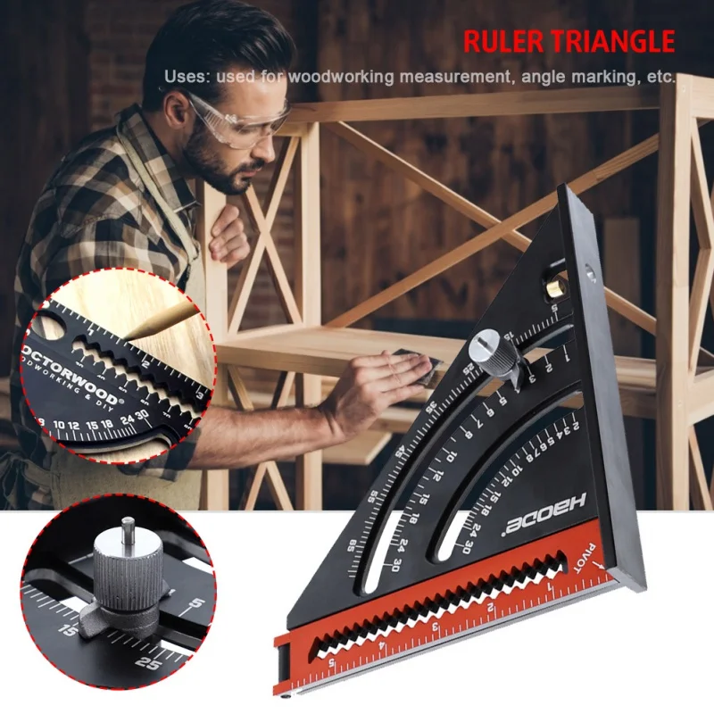 Metric Aluminum Alloy Triangle Angle Ruler Protractor Woodworking Measurement Tool 30cm Quick Read Square Layout Gauge
Metric Aluminum Alloy Triangle Angle Ruler Protractor Woodworking Measurement Tool 30cm Quick Read Square Layout Gauge