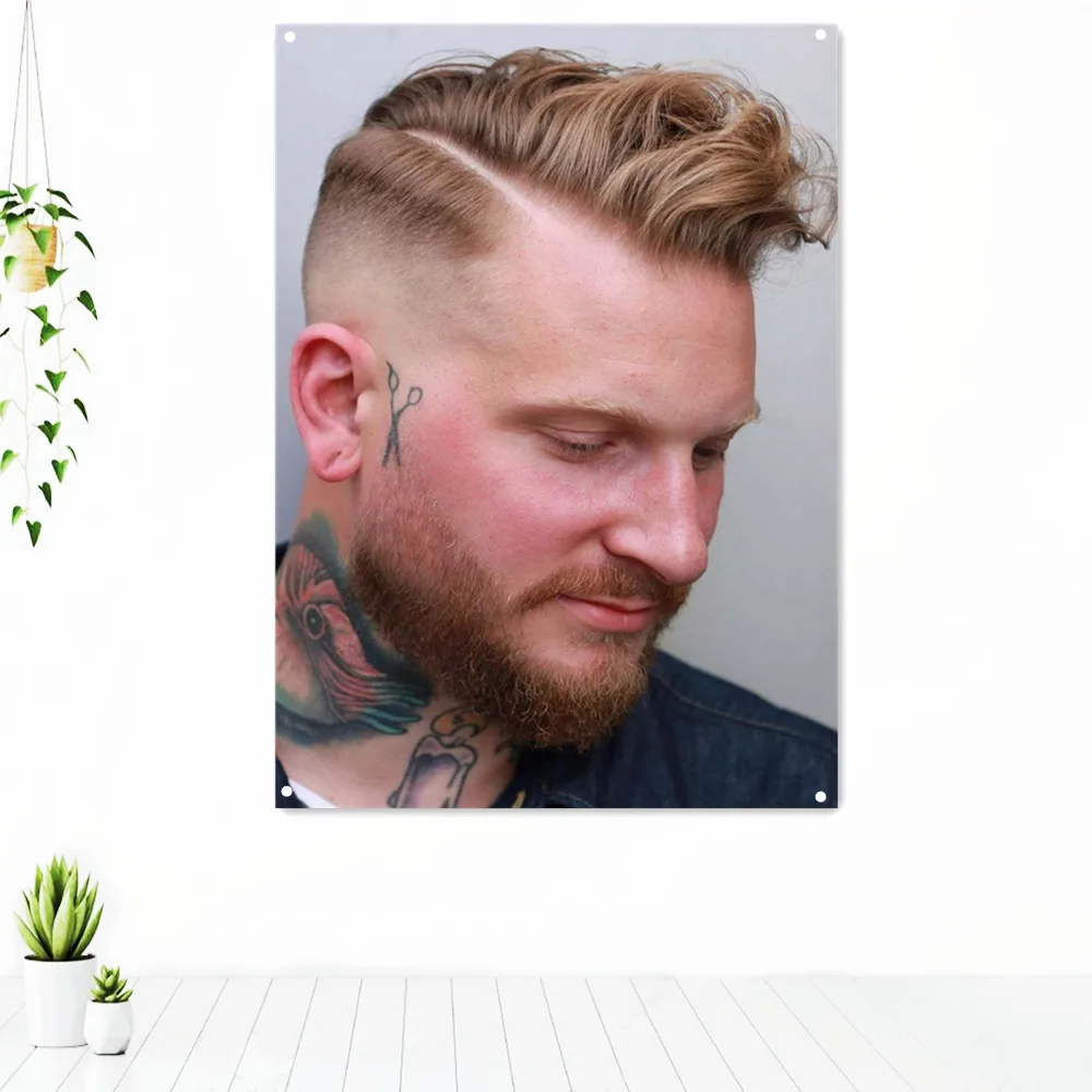 Mens Pompadour Hairstyle Barber Shop Home Decor Painting Banner Punk Head Tattoos Art Poster Wall Hanging Flag Tapestry Mural B2
Mens Pompadour Hairstyle Barber Shop Home Decor Painting Banner Punk Head Tattoos Art Poster Wall Hanging Flag Tapestry Mural B2