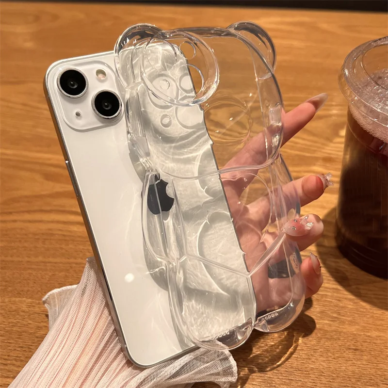 Transparent Shockproof Silicone Bear Phone Case for iPhone 14 ProMax 13 11 12 Pro Max Plus Xs Max XR X Fashion 3D Stereo Cover
Transparent Shockproof Silicone Bear Phone Case for iPhone 14 ProMax 13 11 12 Pro Max Plus Xs Max XR X Fashion 3D Stereo Cover