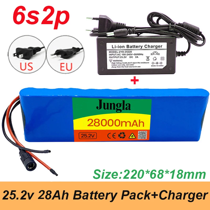 High quality 24V 28000mah 6s2p 18650 lithium battery pack 25.2v 28000mah, with BMS electric bicycle booster + charger
High quality 24V 28000mah 6s2p 18650 lithium battery pack 25.2v 28000mah, with BMS electric bicycle booster + charger