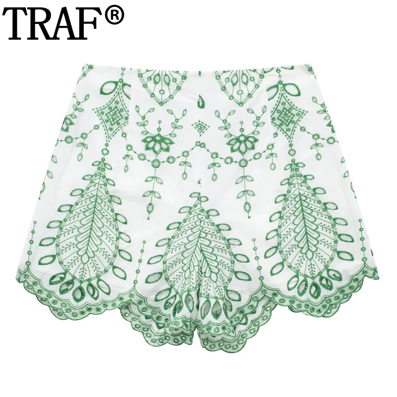 TRAF 2023 Cut Out Embroidery Shorts For Women Fashion Mid Waist Green Shorts Sets Asymmetric Mini Short Pants Woman Summer
TRAF 2023 Cut Out Embroidery Shorts For Women Fashion Mid Waist Green Shorts Sets Asymmetric Mini Short Pants Woman Summer