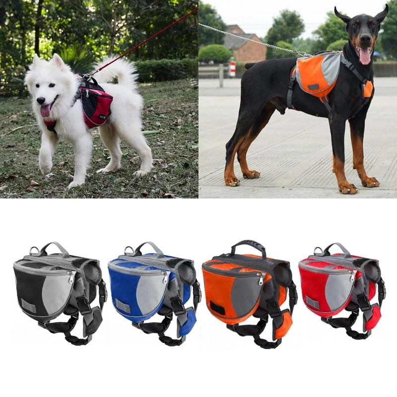 

Dog Self-Wearing Backpack Adjustable Vest Saddle Bag Backpack for Traveling Travel Camping Hiking Dog Saddlebag Dropship