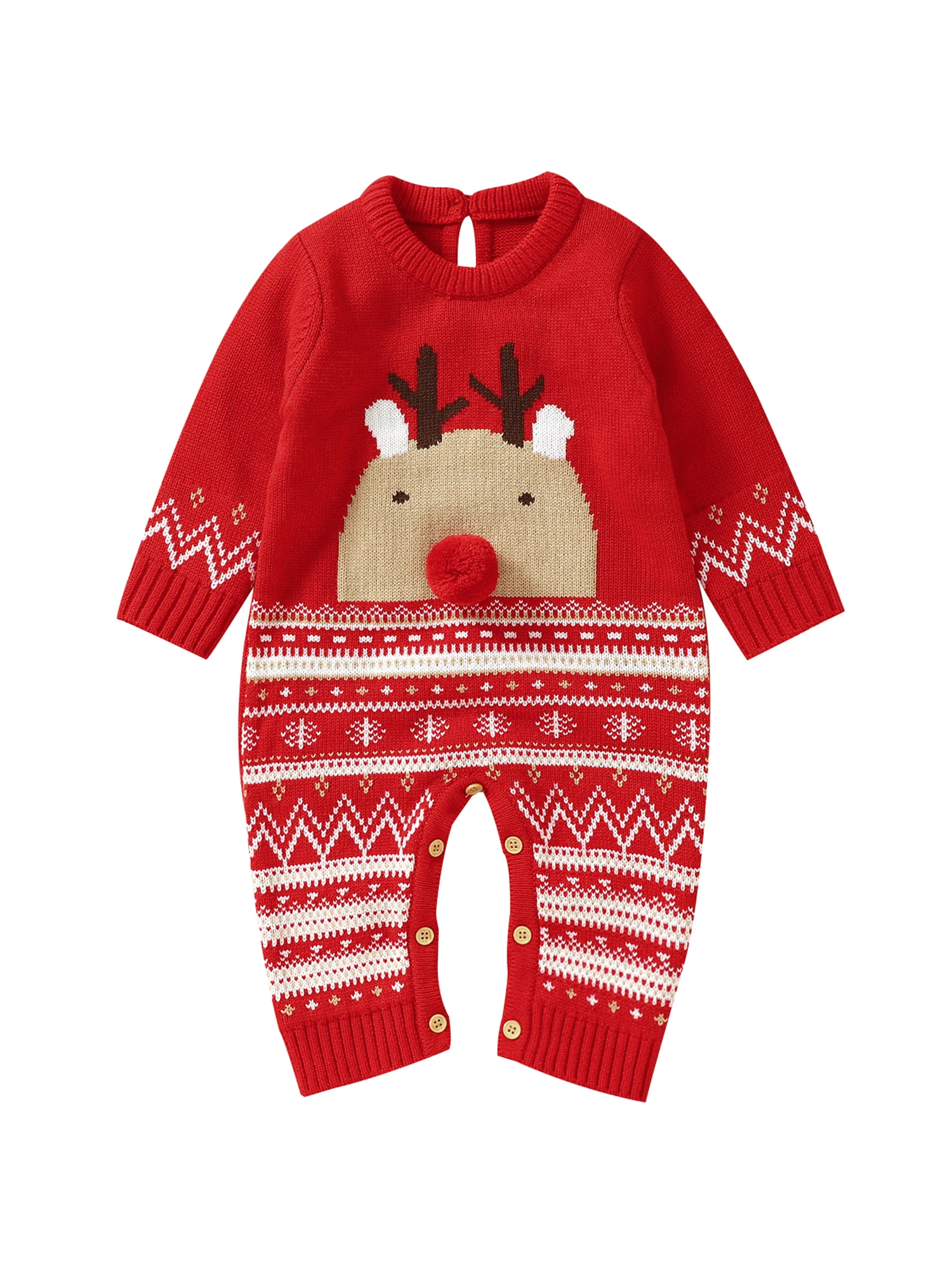 Newborn Baby Girls Christmas Knit Romper Long Sleeve Round Cute Deer Print Sweater Jumpsuit Winter Bodysuit
Newborn Baby Girls Christmas Knit Romper Long Sleeve Round Cute Deer Print Sweater Jumpsuit Winter Bodysuit