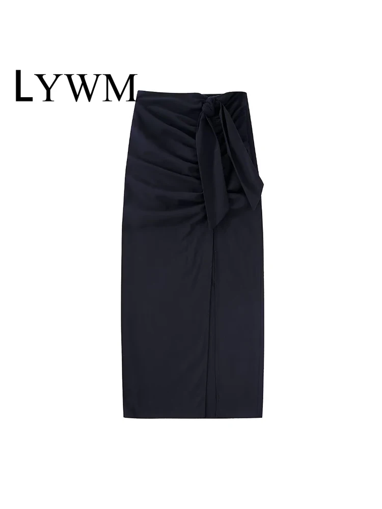 LYWM Women Fashion Pleated Midi Skirt With Knot Front Split Vintage Side Zipper High Waist Female Skirts Mujer Chic Outfits
LYWM Women Fashion Pleated Midi Skirt With Knot Front Split Vintage Side Zipper High Waist Female Skirts Mujer Chic Outfits