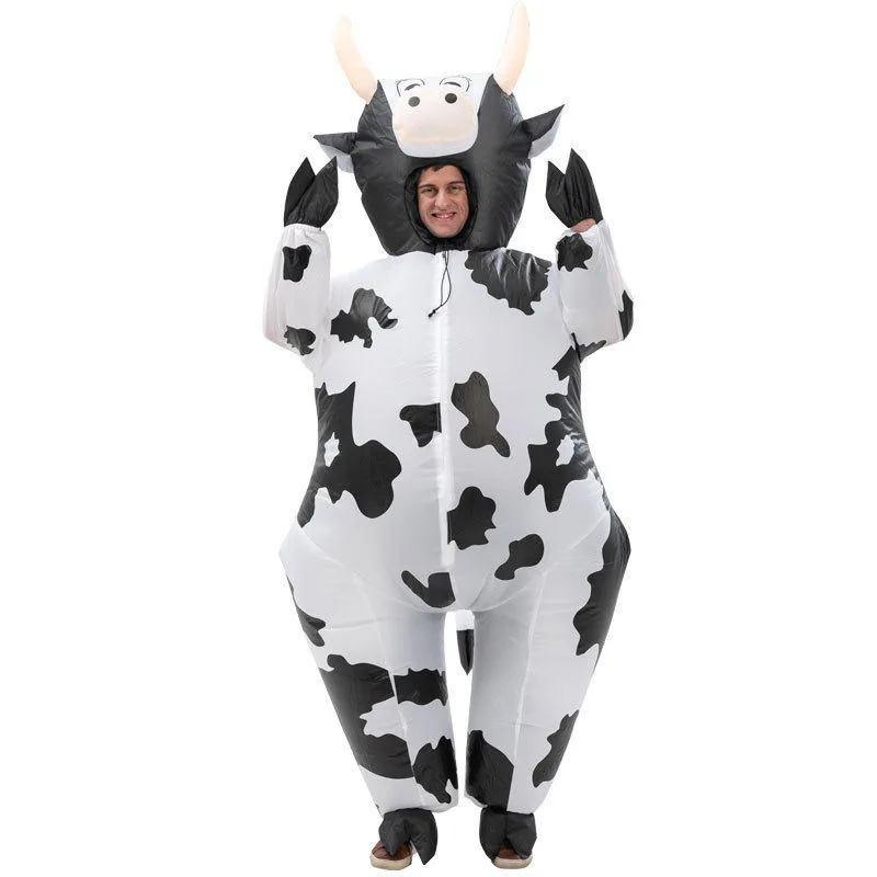 Inflatable Cow Mascot Costume Adult Cow Suit Cosplay Fancy Dress Halloween Outfit Carnival Animal Costumes for Festivals
Inflatable Cow Mascot Costume Adult Cow Suit Cosplay Fancy Dress Halloween Outfit Carnival Animal Costumes for Festivals