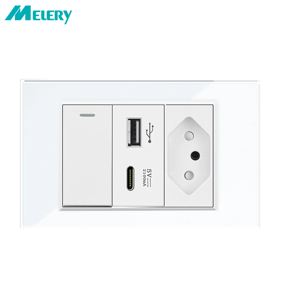 Brazil Wall Socket USB Type C Power Plug 20A Pressure Switch Tempered Gold Glass Panel Position Jack Outlet Home Office Kitchen
Brazil Wall Socket USB Type C Power Plug 20A Pressure Switch Tempered Gold Glass Panel Position Jack Outlet Home Office Kitchen