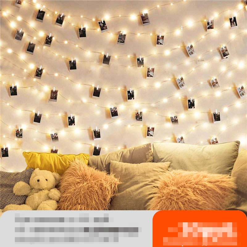 

2m/5m/10m Photo Clip String Lights LED USB Outdoor Battery Operated Garland With Clothespins For Home Christmas Decorations 2022