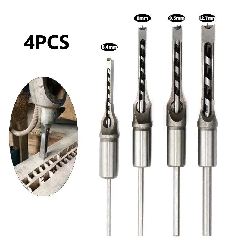 4Pcs Square Hole Auger Drill Bit HSS Twist Drill Bits Mortising Woodworking Saw Mortise Chisels Drill Square Hole Extended Saw
4Pcs Square Hole Auger Drill Bit HSS Twist Drill Bits Mortising Woodworking Saw Mortise Chisels Drill Square Hole Extended Saw