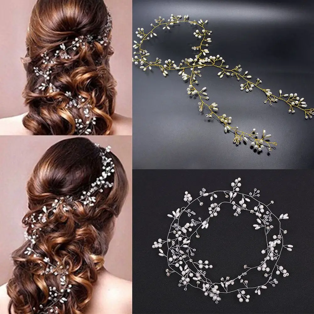 Women Romantic Long Chain Headpiece Bridal's Tiara Wedding Hair Vine Diamante Headband Pearl Crystal Bride Accessories
Women Romantic Long Chain Headpiece Bridal's Tiara Wedding Hair Vine Diamante Headband Pearl Crystal Bride Accessories