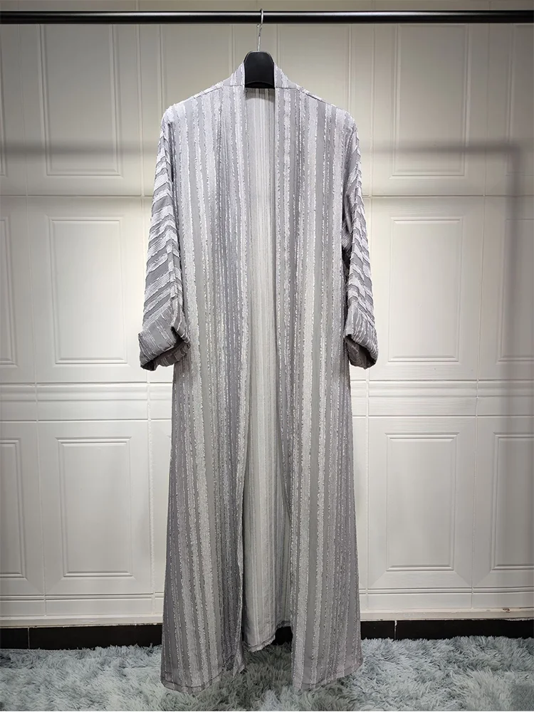 

Muslim Kimono Dubai Abaya Solid Cardigan Long Turkish Robe Middle Eastern Saudi Arabia Islamic Clothes Without Inner Dress Hijab